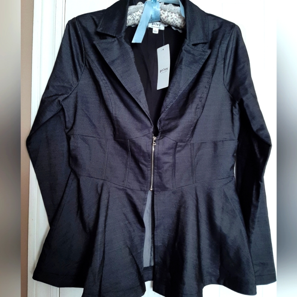 Privy dark navy jacket with corset details Blue size large
